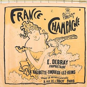 Champagne Vintage Poster Shower Curtain